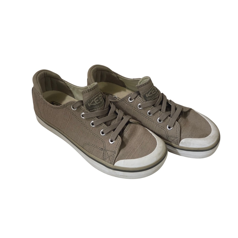 Keen 1020469 Canvas Low Top Sneakers Olive Khaki Brown Womens 6